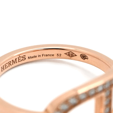エルメス HERMES シェーヌダンクル コントゥール MM H122605B 0052 ローズゴールド K18PG ダイヤモンド #52(JP12) リング 指輪 ピンクゴールド 750 18K RG ダイヤ 11.5号