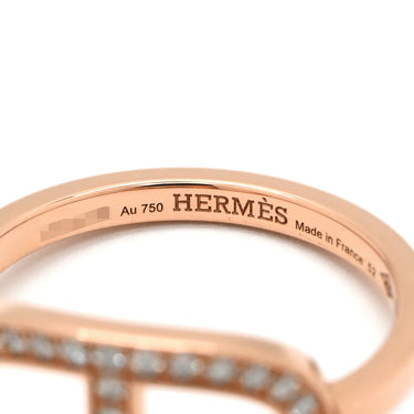 エルメス HERMES シェーヌダンクル コントゥール MM H122605B 0052 ローズゴールド K18PG ダイヤモンド #52(JP12) リング 指輪 ピンクゴールド 750 18K RG ダイヤ 11.5号