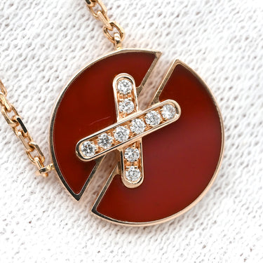 ショーメ CHAUMET ジュ ドゥ リアン ハーモニー SM 084428 レッド×ピンクゴールド K18PG ダイヤモンド カーネリアン ネックレス 赤 カーネリアン メダル 750 18K PG ダイヤ