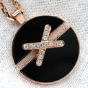 ショーメ CHAUMET ジュ ドゥ リアン ハーモニー MM ブラック×ピンクゴールド K18PG ダイヤモンド オニキス ネックレス メダル 750 18K PG ダイヤ オニキス