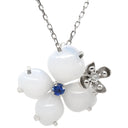 ショーメ CHAUMET オルタンシア ホワイト×ブルー×ホワイトゴールド K18WG ダイヤモンド カルセドニー サファイア ネックレス 白 青 K18 750 WG ダイヤモンド カルセドニー サファイア