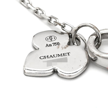 ショーメ CHAUMET オルタンシア ホワイト×ブルー×ホワイトゴールド K18WG ダイヤモンド カルセドニー サファイア ネックレス 白 青 K18 750 WG ダイヤモンド カルセドニー サファイア