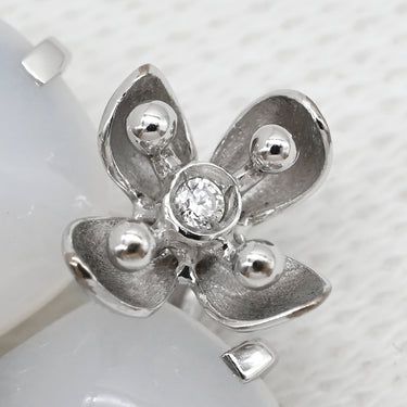 ショーメ CHAUMET オルタンシア ホワイト×ブルー×ホワイトゴールド K18WG ダイヤモンド カルセドニー サファイア ネックレス 白 青 K18 750 WG ダイヤモンド カルセドニー サファイア