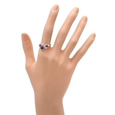 ショーメ CHAUMET アトラップモワ ホワイトゴールド K18WG ダイヤモンド アメシスト ピンクトルマリン ガーネット #53(JP13) リング 指輪 750 WG 18K マルチストーン ミツバチ 12.5号