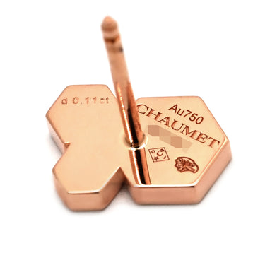 ショーメ CHAUMET ビー ドゥ ショーメ ダイヤ 083985-000 ピンクゴールド K18PG ダイヤモンド ピアス 1石 ビーマイラブ ハニカム