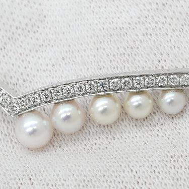 ショーメ CHAUMET ジョゼフィーヌ エグレット パールホワイト×ホワイトゴールド K18WG ダイヤモンド パール ブレスレット JOSEPHINE ダイヤモンド 5Pパール