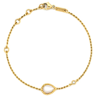 ブシュロン BOUCHERON セルパンボエム ブレスレット エクストラスモール JBT00808 パールホワイトXイエローゴールド K18YG ダイヤモンド マザーオブパール ブレスレット 白 シェル 1Pダイヤ XS