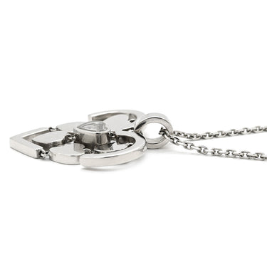 ショパール CHOPARD ハッピーアモーレ ホワイトゴールド K18WG ダイヤモンド ネックレス K18 18K WG ダイヤモンド 1P 1粒 ハート スウィング
