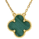 ヴァンクリーフアーペル Van Cleef & Arpels ヴィンテージ アルハンブラ VCARO9VA00 グリーン×イエローゴールド K18YG マラカイト ネックレス Au750 18K YG 緑 マラカイト マット