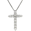 ノンブランド NON BRAND ダイヤモンド 2.06ct クロスペンダント プラチナシルバー Pt900 ダイヤモンド Pt850(チェーン) ネックレス 十字架 CROSS 11石 11P 11粒 ラウンドブリリアント