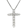 ノンブランド NON BRAND ダイヤモンド 2.06ct クロスペンダント プラチナシルバー Pt900 ダイヤモンド Pt850(チェーン) ネックレス 十字架 CROSS 11石 11P 11粒 ラウンドブリリアント
