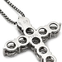 ノンブランド NON BRAND ダイヤモンド 2.06ct クロスペンダント プラチナシルバー Pt900 ダイヤモンド Pt850(チェーン) ネックレス 十字架 CROSS 11石 11P 11粒 ラウンドブリリアント
