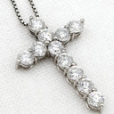ノンブランド NON BRAND ダイヤモンド 2.06ct クロスペンダント プラチナシルバー Pt900 ダイヤモンド Pt850(チェーン) ネックレス 十字架 CROSS 11石 11P 11粒 ラウンドブリリアント