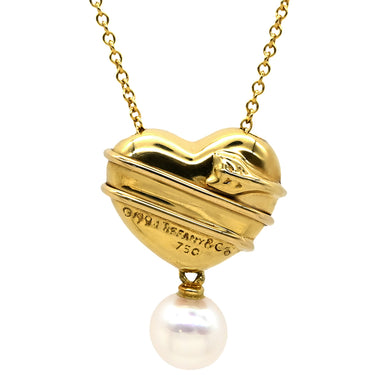 ティファニー Tiffany & Co ハート&アロー パールホワイト×イエローゴールド K18YG ネックレス T＆Co. 18K 750 YG