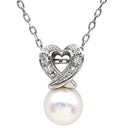 ミキモト MIKIMOTO パール ダイヤ ペンダント パールホワイト×ホワイトゴールド K18WG パール ダイヤモンド ネックレス MIKIMOTO 真珠 1粒 Au750 WG