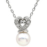 ミキモト MIKIMOTO パール ダイヤ ペンダント パールホワイト×ホワイトゴールド K18WG パール ダイヤモンド ネックレス MIKIMOTO 真珠 1粒 Au750 WG