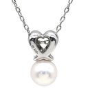 ミキモト MIKIMOTO パール ダイヤ ペンダント パールホワイト×ホワイトゴールド K18WG パール ダイヤモンド ネックレス MIKIMOTO 真珠 1粒 Au750 WG