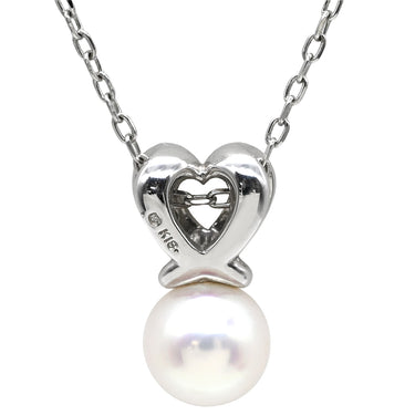 ミキモト MIKIMOTO パール ダイヤ ペンダント パールホワイト×ホワイトゴールド K18WG パール ダイヤモンド ネックレス MIKIMOTO 真珠 1粒 Au750 WG