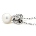 ミキモト MIKIMOTO パール ダイヤ ペンダント パールホワイト×ホワイトゴールド K18WG パール ダイヤモンド ネックレス MIKIMOTO 真珠 1粒 Au750 WG