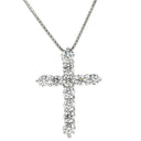 ノンブランド NON BRAND ダイヤモンド 1.010ct クロスペンダント プラチナシルバー Pt900 ダイヤモンド Pt850(チェーン) ネックレス 十字架 CROSS 11石 11P 11粒 ハート＆キューピッド