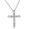 ノンブランド NON BRAND ダイヤモンド 1.010ct クロスペンダント プラチナシルバー Pt900 ダイヤモンド Pt850(チェーン) ネックレス 十字架 CROSS 11石 11P 11粒 ハート＆キューピッド