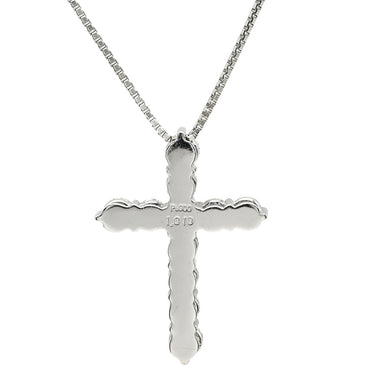 ノンブランド NON BRAND ダイヤモンド 1.010ct クロスペンダント プラチナシルバー Pt900 ダイヤモンド Pt850(チェーン) ネックレス 十字架 CROSS 11石 11P 11粒 ハート＆キューピッド