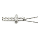ノンブランド NON BRAND ダイヤモンド 1.010ct クロスペンダント プラチナシルバー Pt900 ダイヤモンド Pt850(チェーン) ネックレス 十字架 CROSS 11石 11P 11粒 ハート＆キューピッド