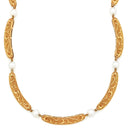 ミキモト MIKIMOTO K18 パール デザインネックレス パールホワイト×イエローゴールド パール K18YG ネックレス 真珠 18K 750 YG