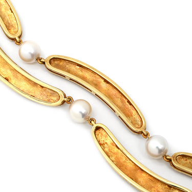 ミキモト MIKIMOTO K18 パール デザインネックレス パールホワイト×イエローゴールド パール K18YG ネックレス 真珠 18K 750 YG