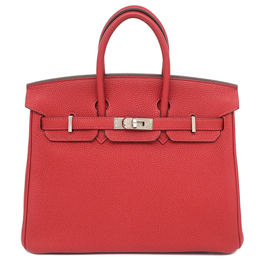 エルメス HERMES バーキン 25 ヴェルソ ルージュカザック×ルージュアッシュ トゴ ハンドバッグ シルバー金具 赤 ボルドー バイカラー
