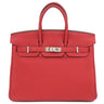 エルメス HERMES バーキン 25 ヴェルソ ルージュカザック×ルージュアッシュ トゴ ハンドバッグ シルバー金具 赤 ボルドー バイカラー
