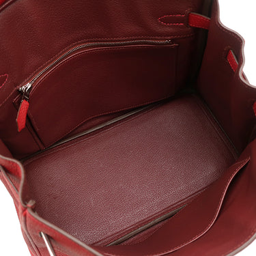 エルメス HERMES バーキン 25 ヴェルソ ルージュカザック×ルージュアッシュ トゴ ハンドバッグ シルバー金具 赤 ボルドー バイカラー