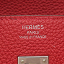 エルメス HERMES バーキン 25 ヴェルソ ルージュカザック×ルージュアッシュ トゴ ハンドバッグ シルバー金具 赤 ボルドー バイカラー