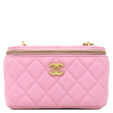 シャネル CHANEL マトラッセ バニティバッグ AP3204 ピンク キャビアスキン ショルダーバッグ ヴィンテージ金具 ココマーク
