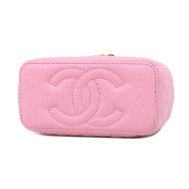 シャネル CHANEL マトラッセ バニティバッグ AP3204 ピンク キャビアスキン ショルダーバッグ ヴィンテージ金具 ココマーク