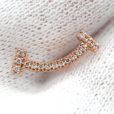 ティファニー Tiffany & Co Ｔスマイル ミニ ダイヤ 60150743 ローズゴールド K18PG ダイヤモンド ピアス ピンクゴールド T&Co. 750 18K RG PG