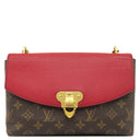 ルイヴィトン LOUIS VUITTON サン プラシード M43713 スリーズ モノグラムキャンバス レザー ショルダーバッグ ゴールド金具 茶 赤 チェーンバッグ