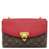 ルイヴィトン LOUIS VUITTON サン プラシード M43713 スリーズ モノグラムキャンバス レザー ショルダーバッグ ゴールド金具 茶 赤 チェーンバッグ