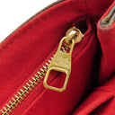 ルイヴィトン LOUIS VUITTON サン プラシード M43713 スリーズ モノグラムキャンバス レザー ショルダーバッグ ゴールド金具 茶 赤 チェーンバッグ