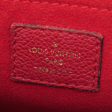 ルイヴィトン LOUIS VUITTON サン プラシード M43713 スリーズ モノグラムキャンバス レザー ショルダーバッグ ゴールド金具 茶 赤 チェーンバッグ