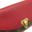 ルイヴィトン LOUIS VUITTON サン プラシード M43713 スリーズ モノグラムキャンバス レザー ショルダーバッグ ゴールド金具 茶 赤 チェーンバッグ