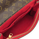 ルイヴィトン LOUIS VUITTON サン プラシード M43713 スリーズ モノグラムキャンバス レザー ショルダーバッグ ゴールド金具 茶 赤 チェーンバッグ