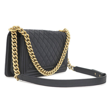 シャネル CHANEL ボーイシャネル25 A67086 ブラック キャビアスキン ショルダーバッグ ゴールド金具 黒 チェーンバッグ