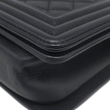 シャネル CHANEL ボーイシャネル25 A67086 ブラック キャビアスキン ショルダーバッグ ゴールド金具 黒 チェーンバッグ