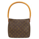 ルイヴィトン LOUIS VUITTON ルーピング MM M51146 モノグラム モノグラムキャンバス ハンドバッグ ゴールド金具 茶 ワンハンドル