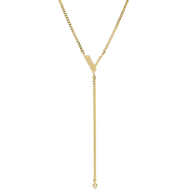 ジェイエスティナ J.ESTINA V字モチーフ ダイヤモンド イエローゴールド K14YG ダイヤモンド ネックレス J.ESTINA Au585 14K 1P 1石 1粒 スイング