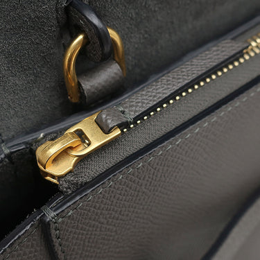 セリーヌ CELINE ベルトバッグ ナノ グレー レザー 2WAYバッグ ゴールド金具 ハンドバッグ ショルダーバッグ