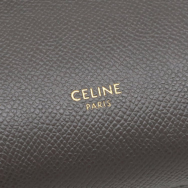 セリーヌ CELINE ベルトバッグ ナノ グレー レザー 2WAYバッグ ゴールド金具 ハンドバッグ ショルダーバッグ