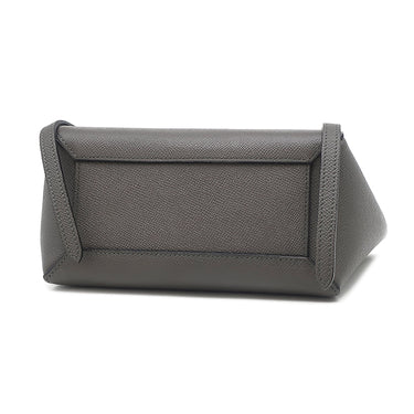 セリーヌ CELINE ベルトバッグ ナノ グレー レザー 2WAYバッグ ゴールド金具 ハンドバッグ ショルダーバッグ