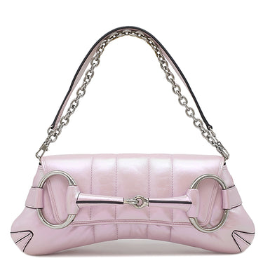 グッチ GUCCI ホースビット チェーン ミディアム 764255 ピンクオーロラ レザー ショルダーバッグ シルバー金具